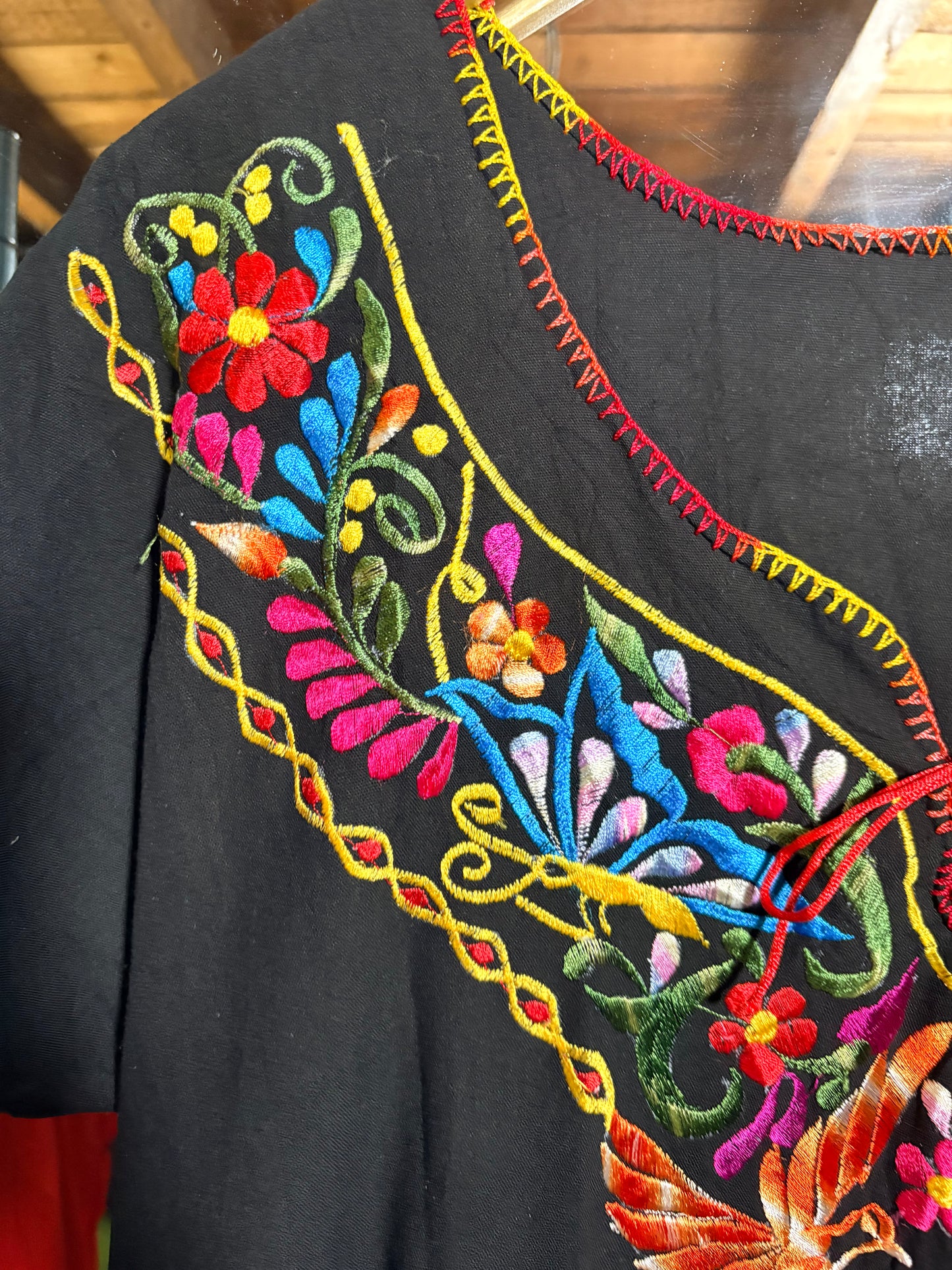 Vintage Mexican Black Dress size M/L (up to 16 fit)