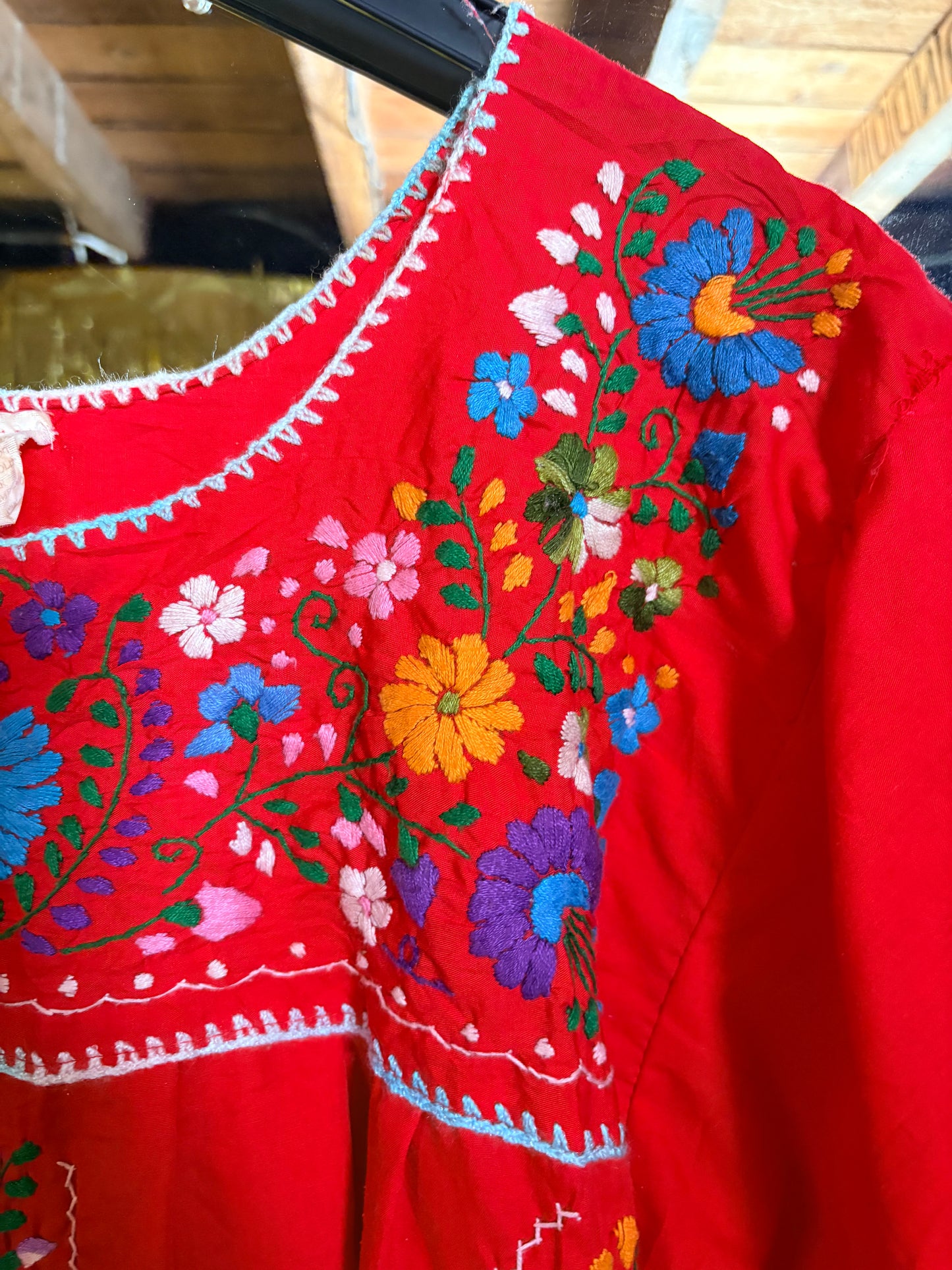 Vintage Red Mexican Dress Dress - size M (up to 14 fit)