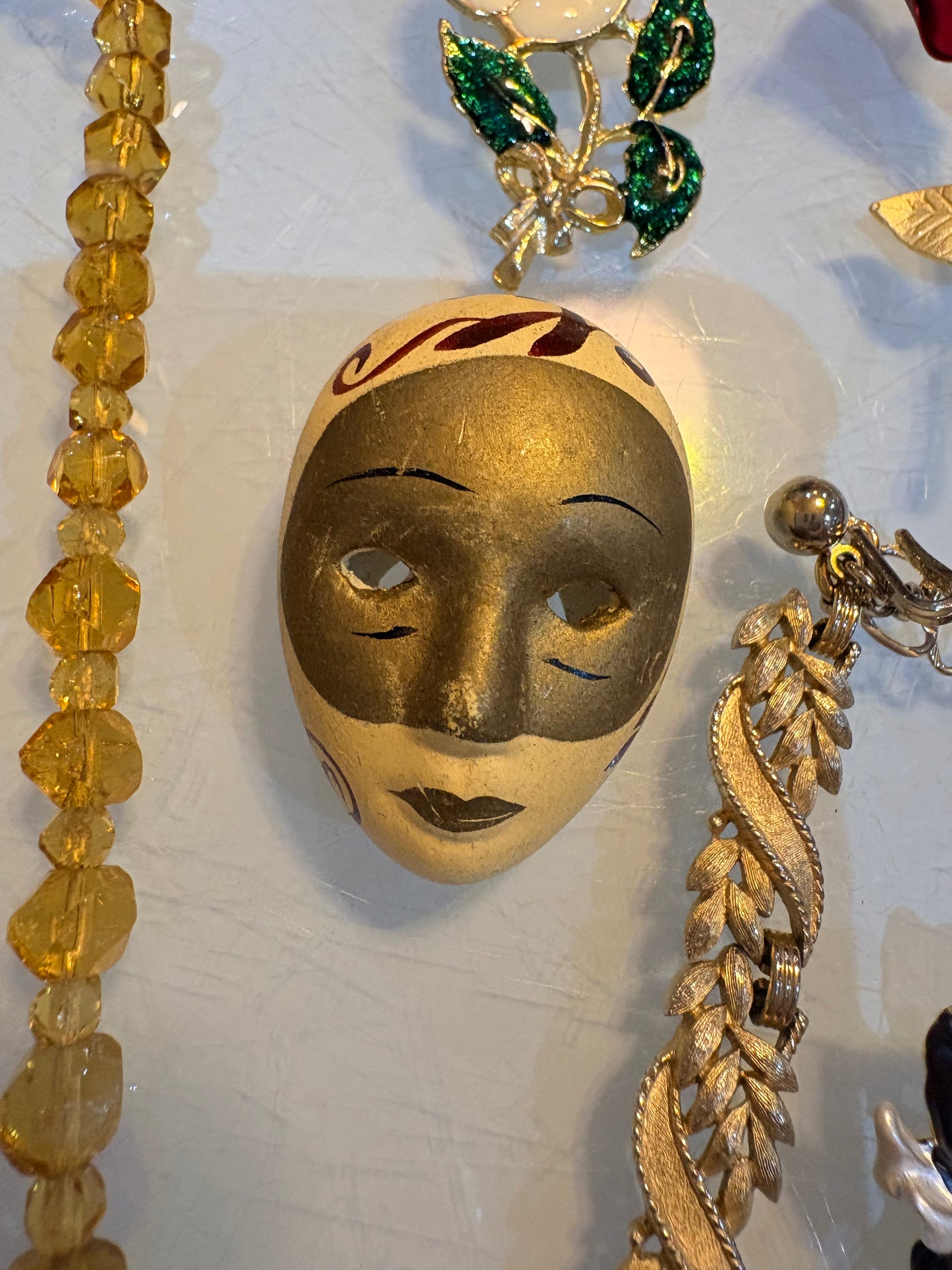 Vintage Venetian Mask Brooch
