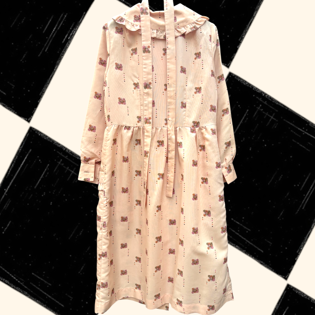 Vintage 1970’s Ditzy Print Sugar Colour Dress - size 10-12