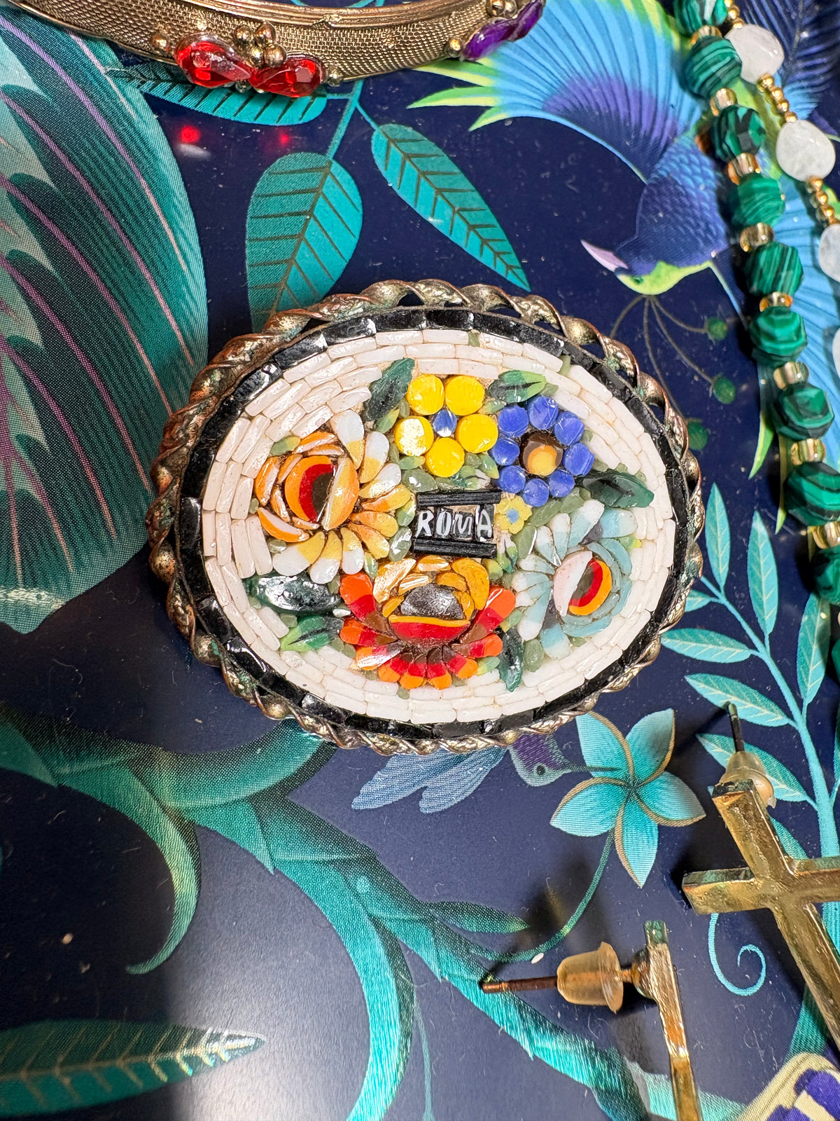 Vintage Micro Mosaic Brooch