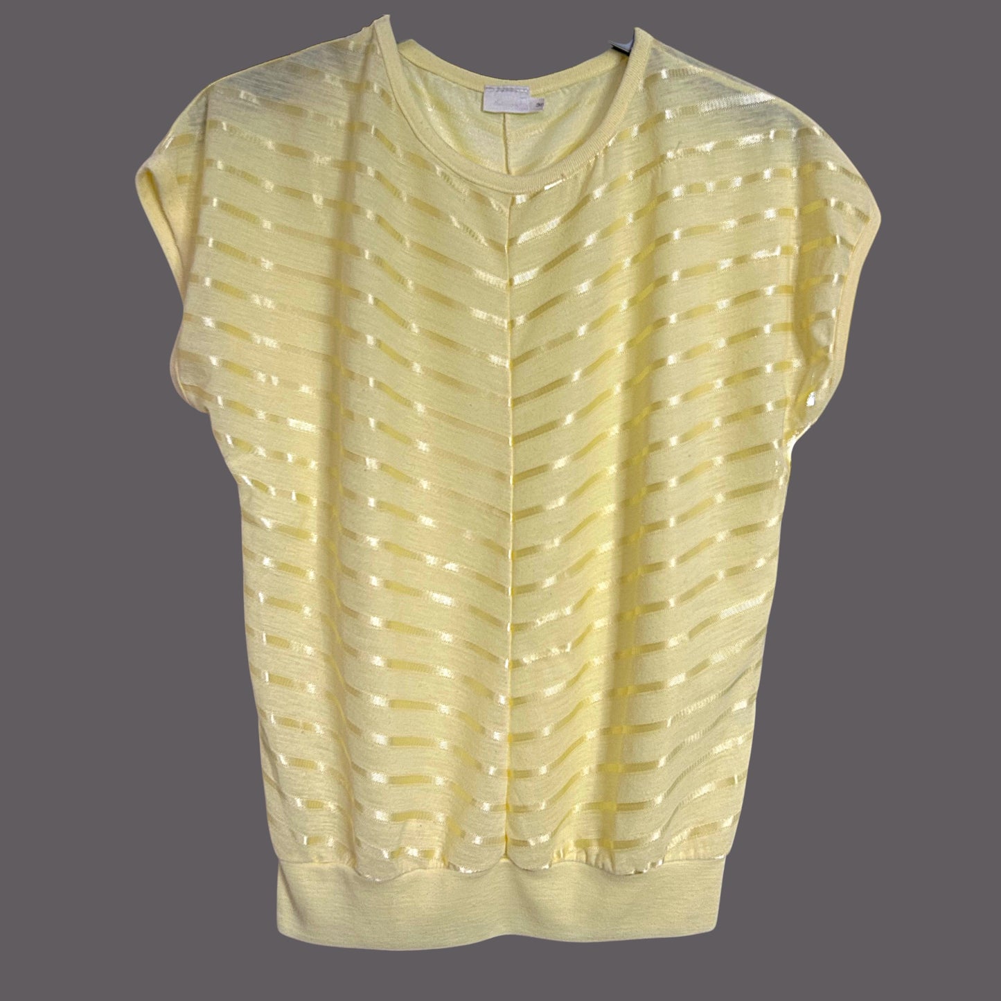 Vintage Yellow Jaquard Top - size 12-16