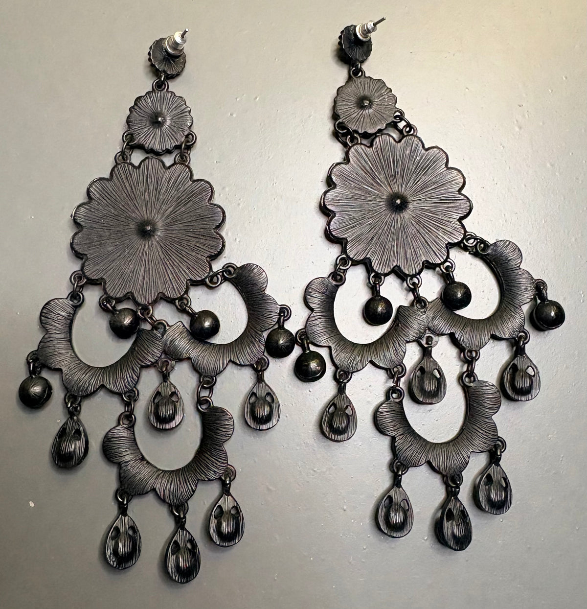 Y2K Edwardian Style Large Chandelier Earrings