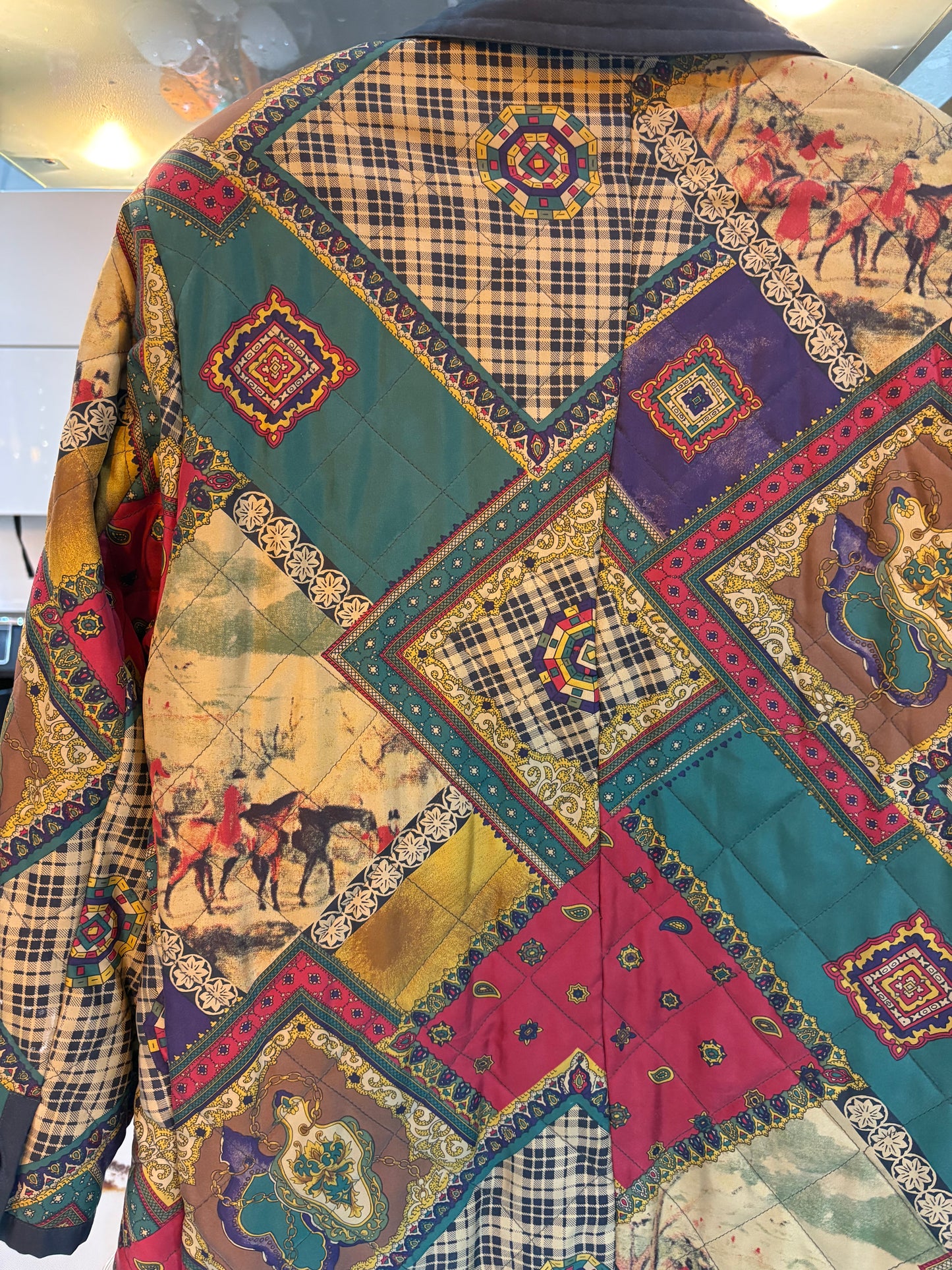 Gerry Webber 80’s Scarf Print Quilted Jacket - size M/L