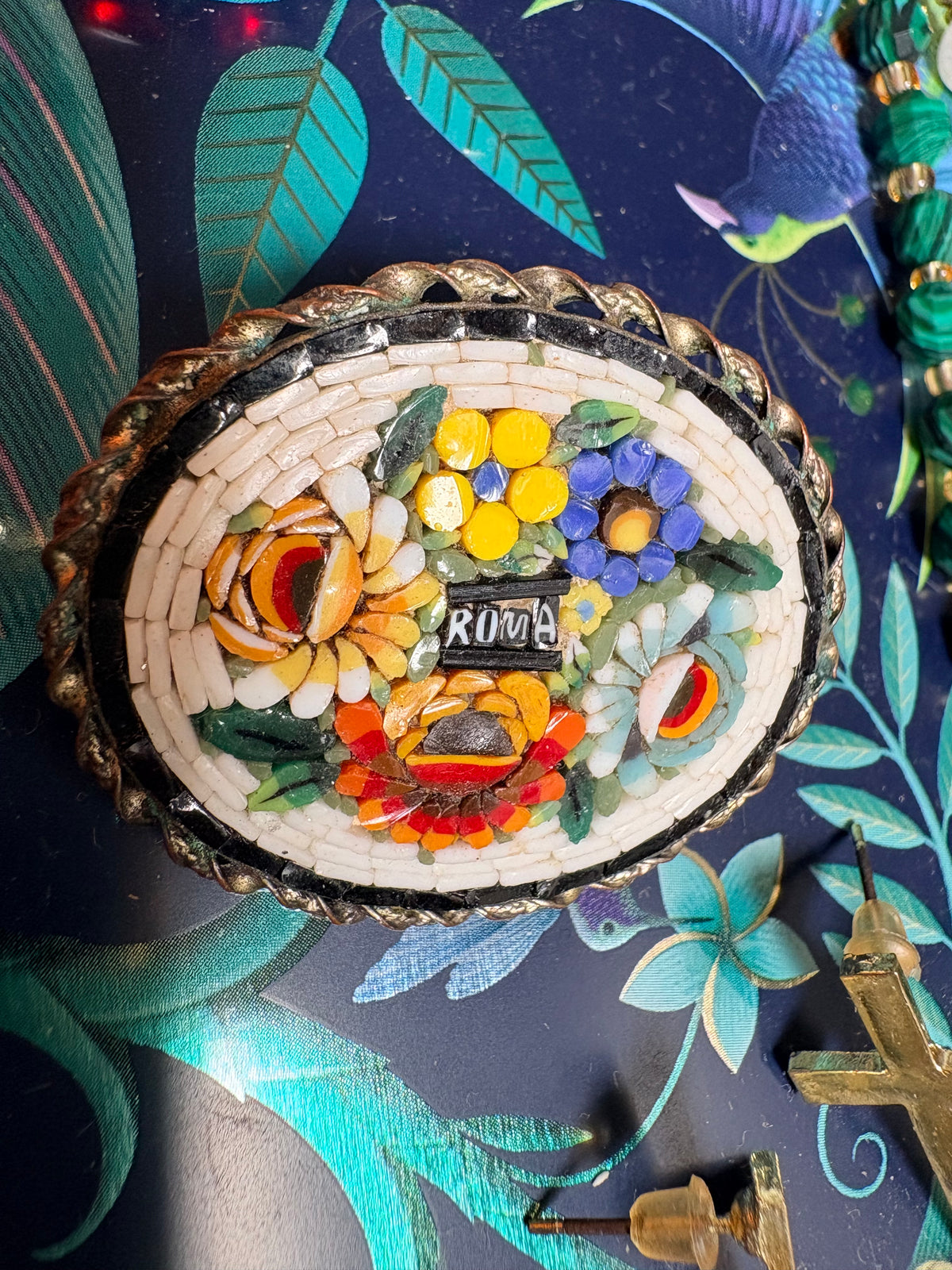 Vintage Micro Mosaic Brooch