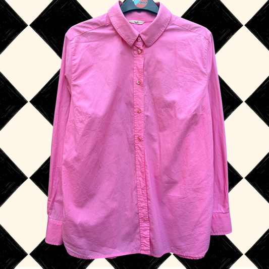 HUSH Pink Cotton Shirt - size 12-16 fit
