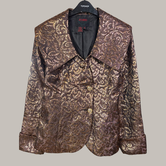Stunning 80’s Bronze Sculpture Jacket - up to 14 fit