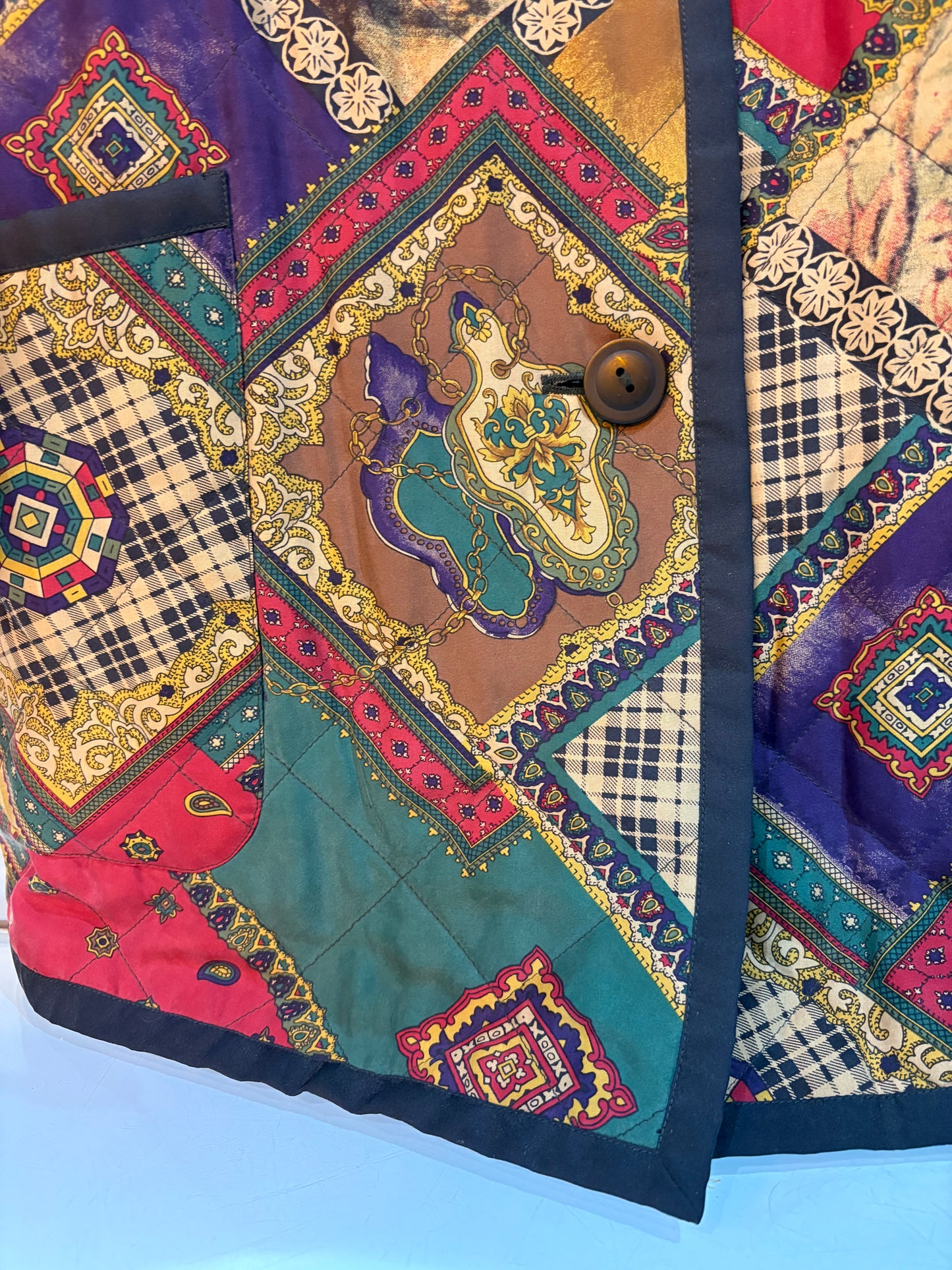 Gerry Webber 80’s Scarf Print Quilted Jacket - size M/L