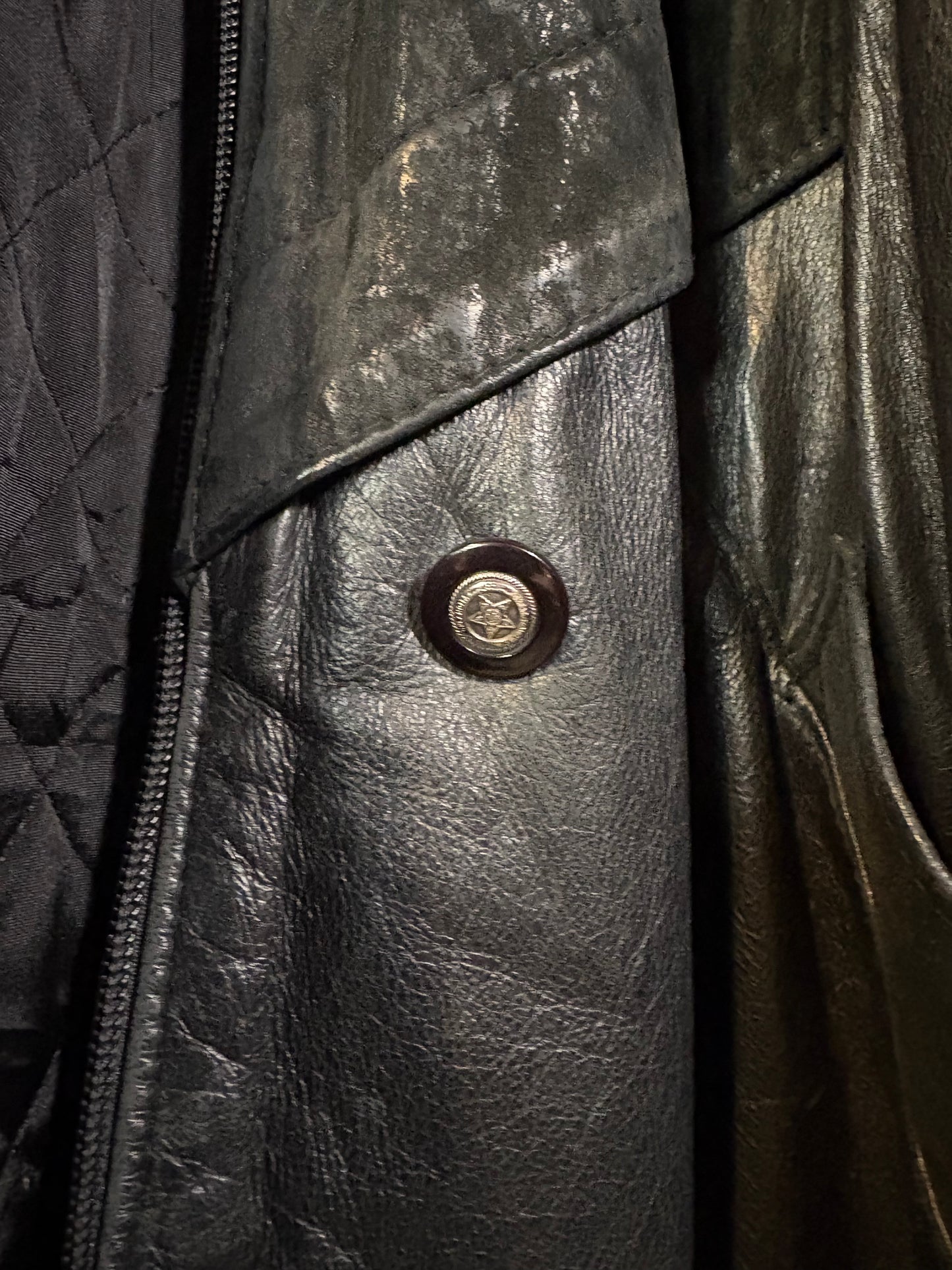 Vintage 1980’s Black Leather Jacket - up to size 16 fit