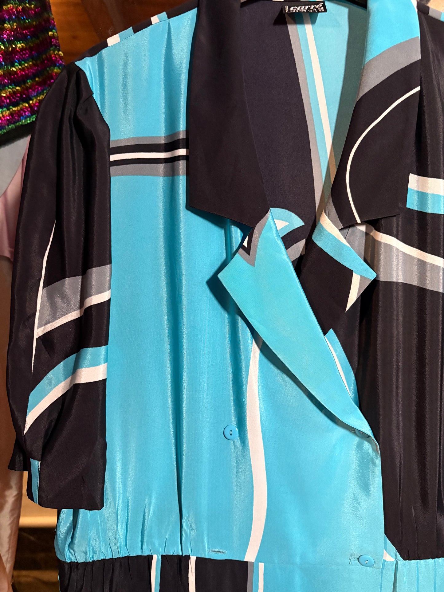 Stunning Blue Pucci Style 80’s dress - up to 14 fit