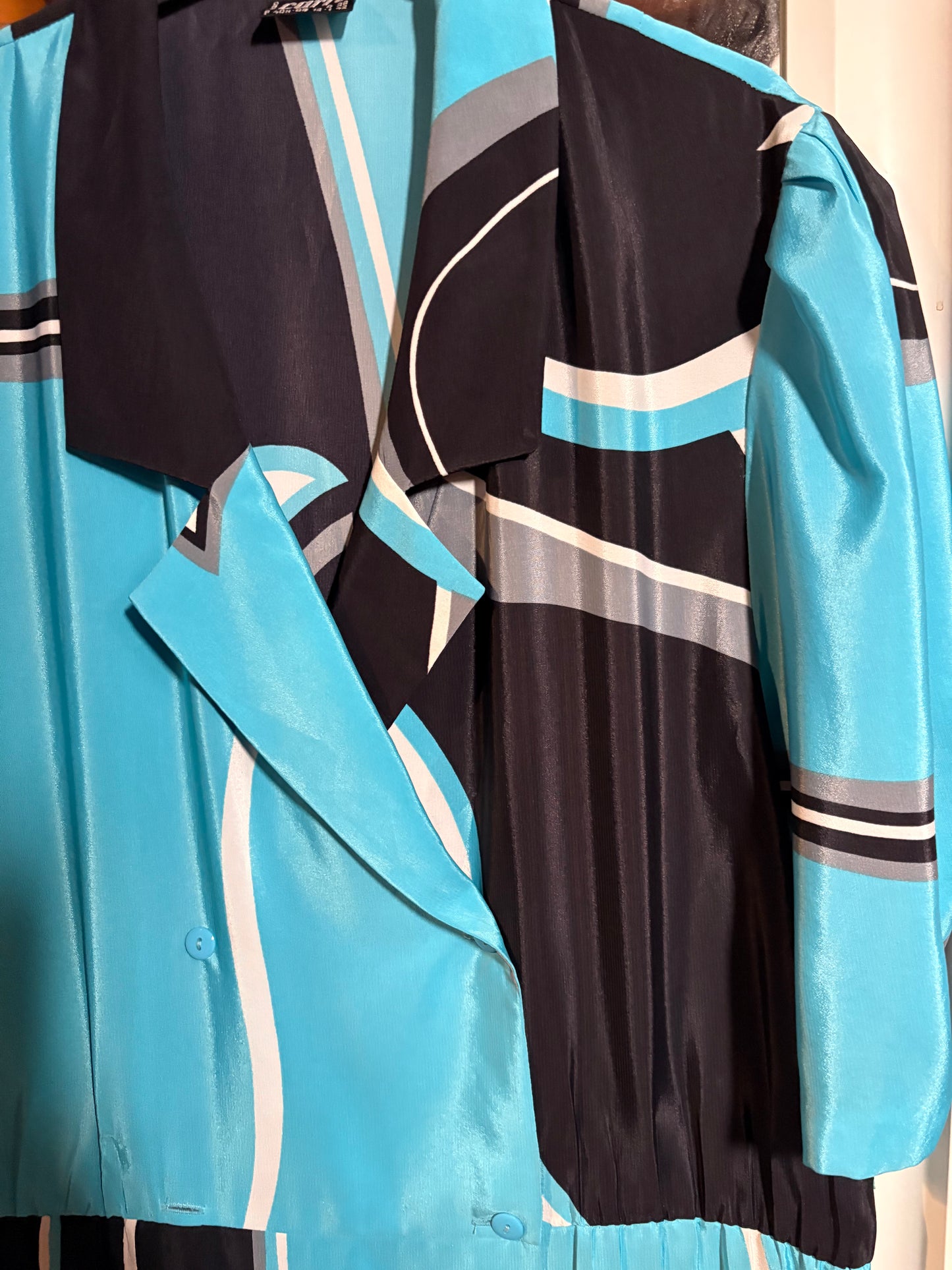 Stunning Blue Pucci Style 80’s dress - up to 14 fit