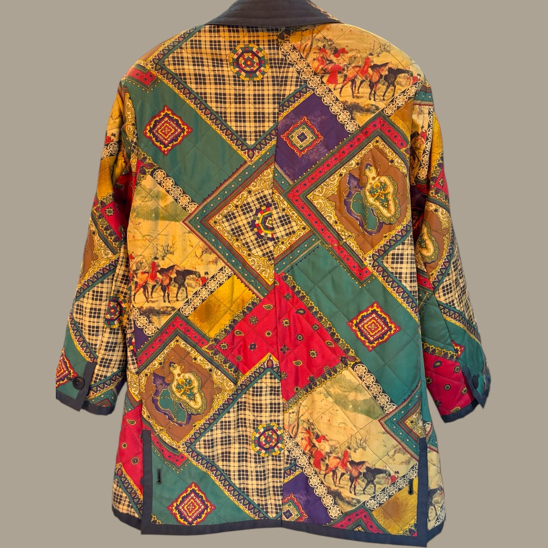 Gerry Webber 80’s Scarf Print Quilted Jacket - size M/L