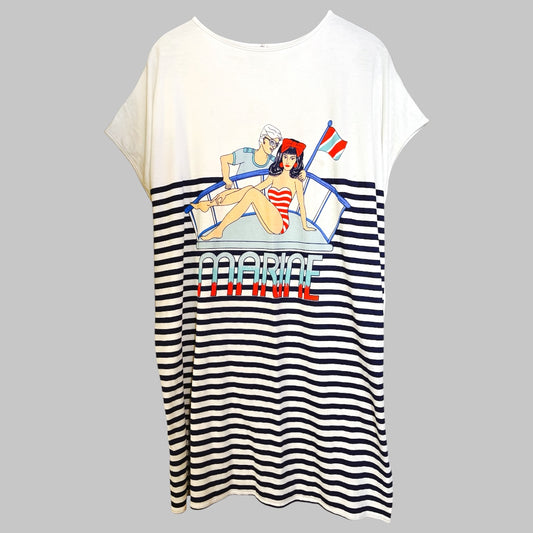 Rare, vintage print jersey dress - M/L